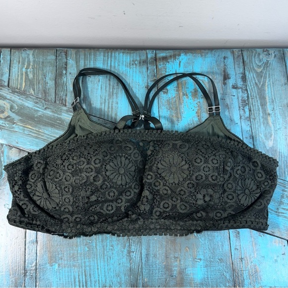 AERIE Dark Army Green Real Power Wireless Padded Bra Size 38C - Picture 2 of 9